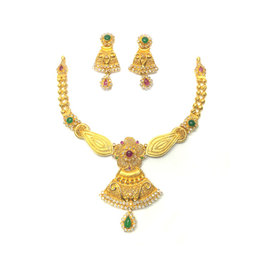 916 Yellow Gold Traditional Necklace Set by 